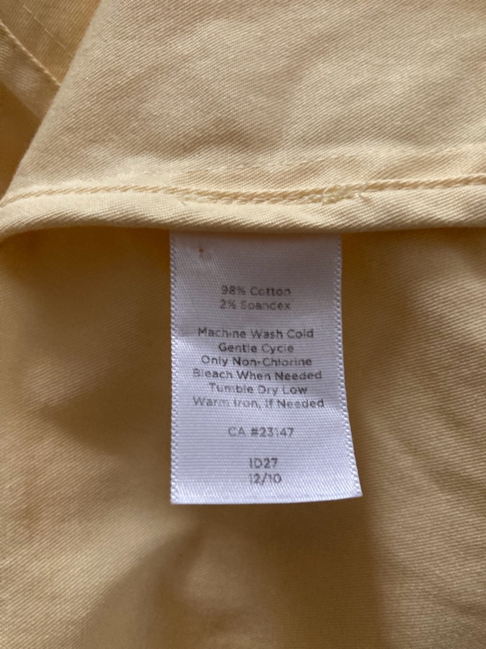 Talbots Pale Yellow Button-Front Peplum Top - Picture 4 of 4